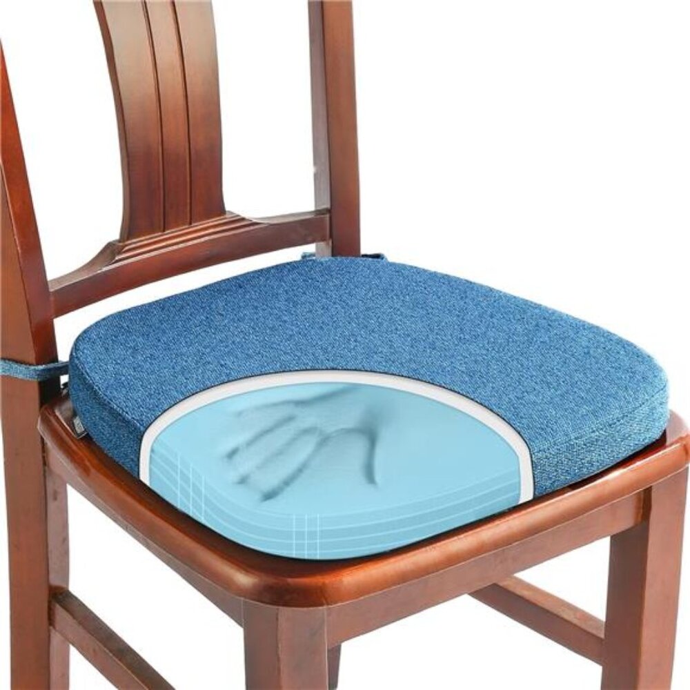 Memory Foam Chair Cushion U Shape Seat Pad Dining Kitchen Office Removable Blue